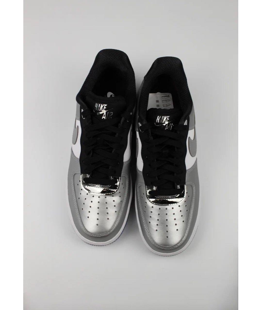 NIKE Серебряные кожаные кроссовки, фото 3