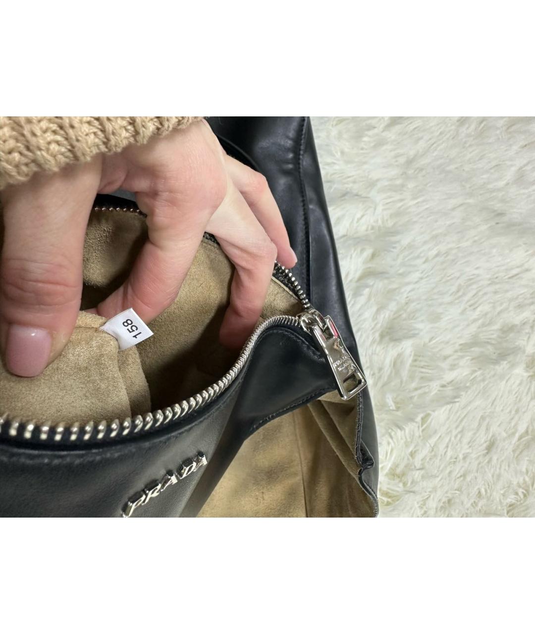 PRADA Черная кожаная сумка через плечо, фото 6