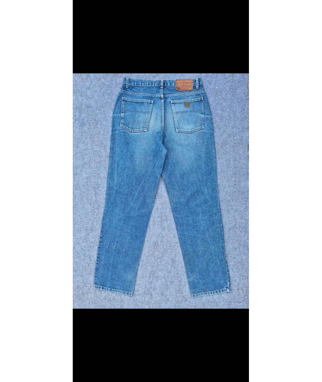 SAINT LAURENT Синие хлопковые прямые джинсы, фото 8