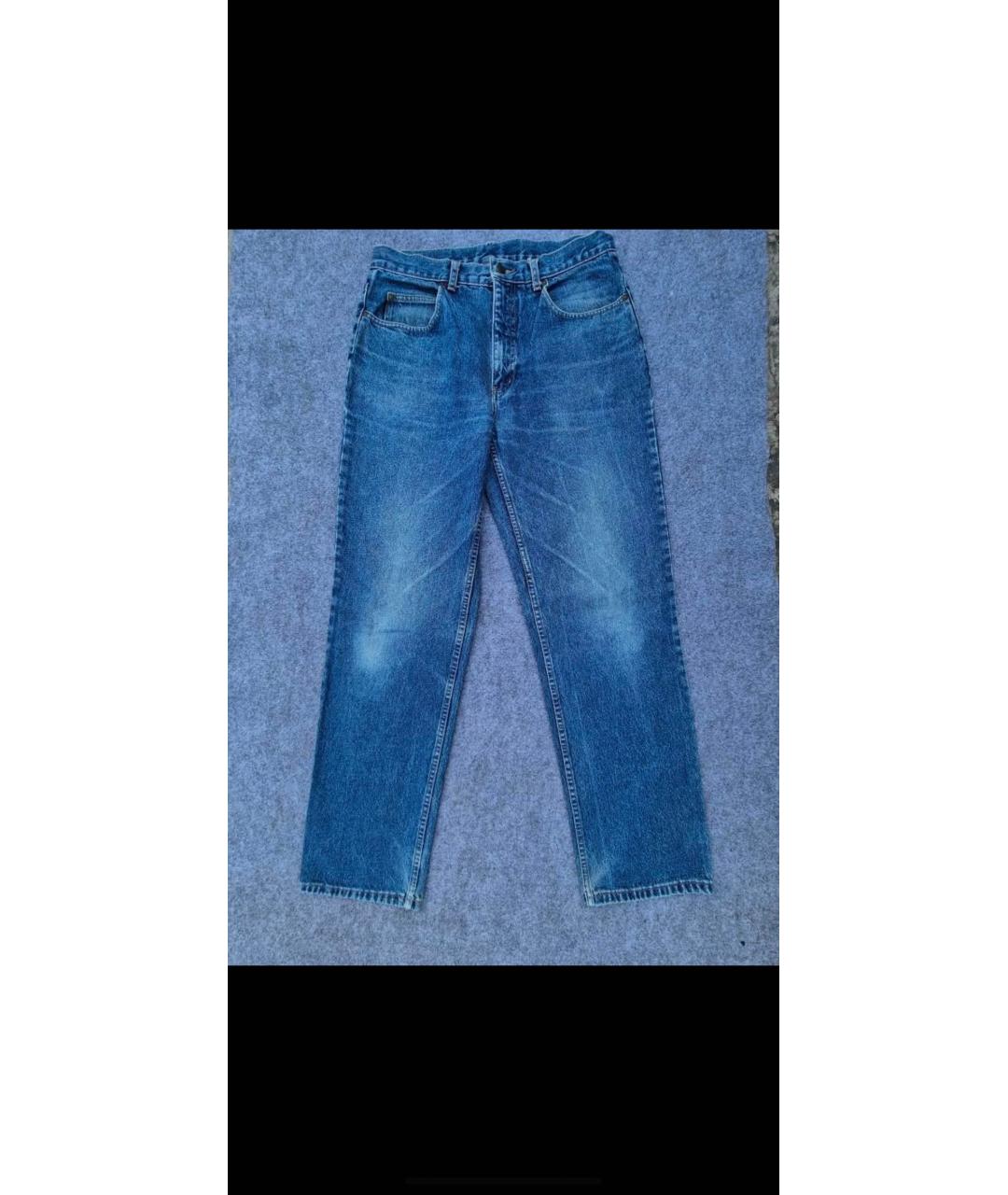 SAINT LAURENT Синие хлопковые прямые джинсы, фото 9