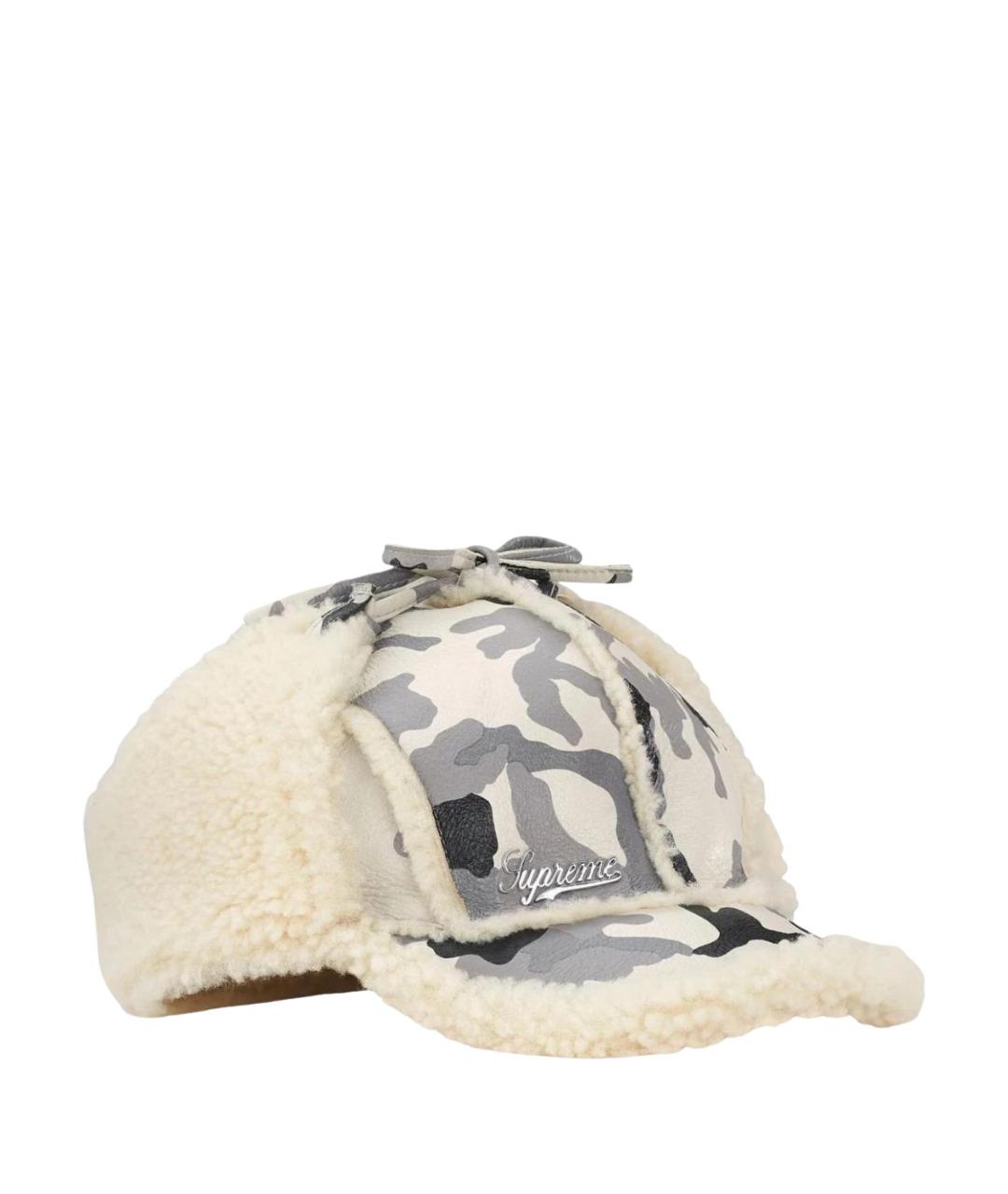SUPREME Бежевая шапка, фото 1