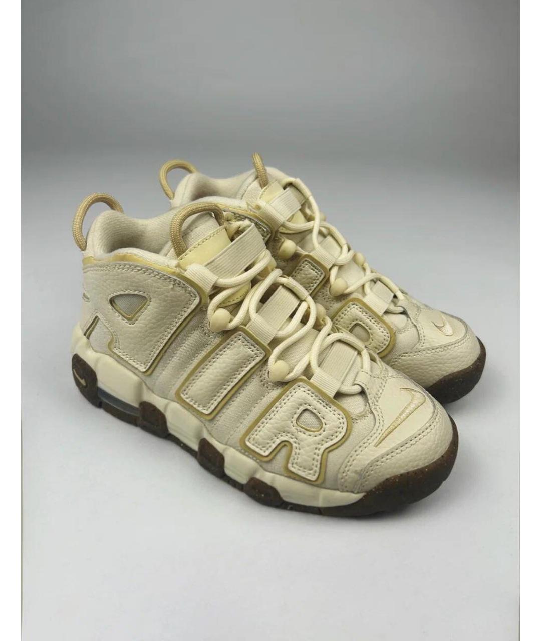 NIKE Бежевые кожаные кроссовки, фото 5