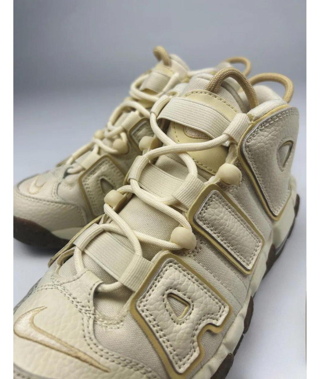 NIKE Бежевые кожаные кроссовки, фото 3