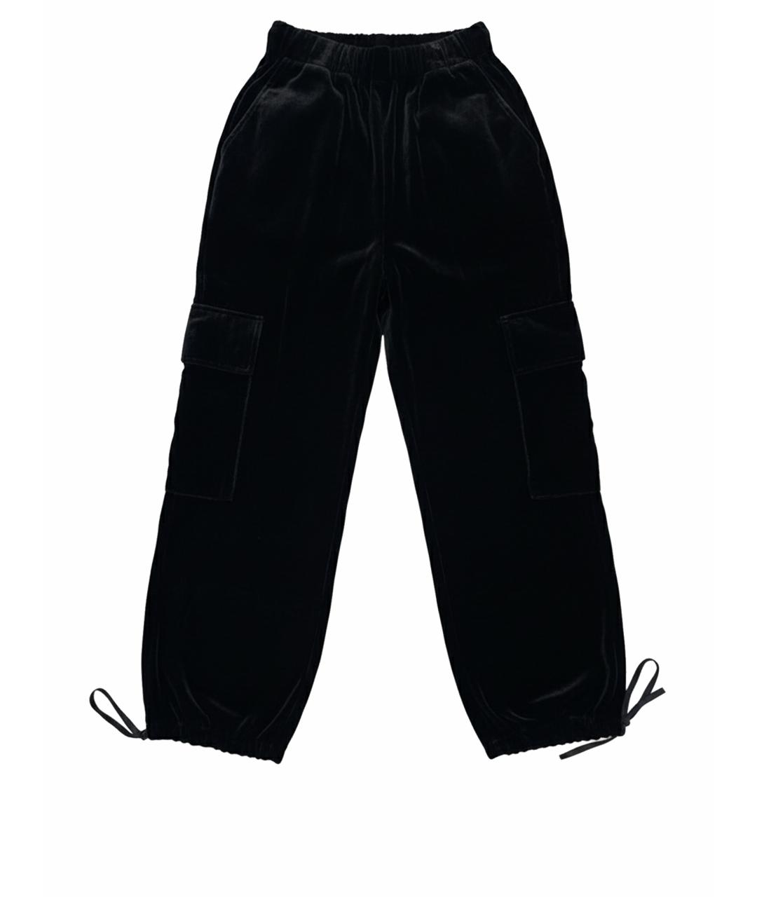 ERIKA CAVALLINI Черные бархатные брюки широкие, фото 1