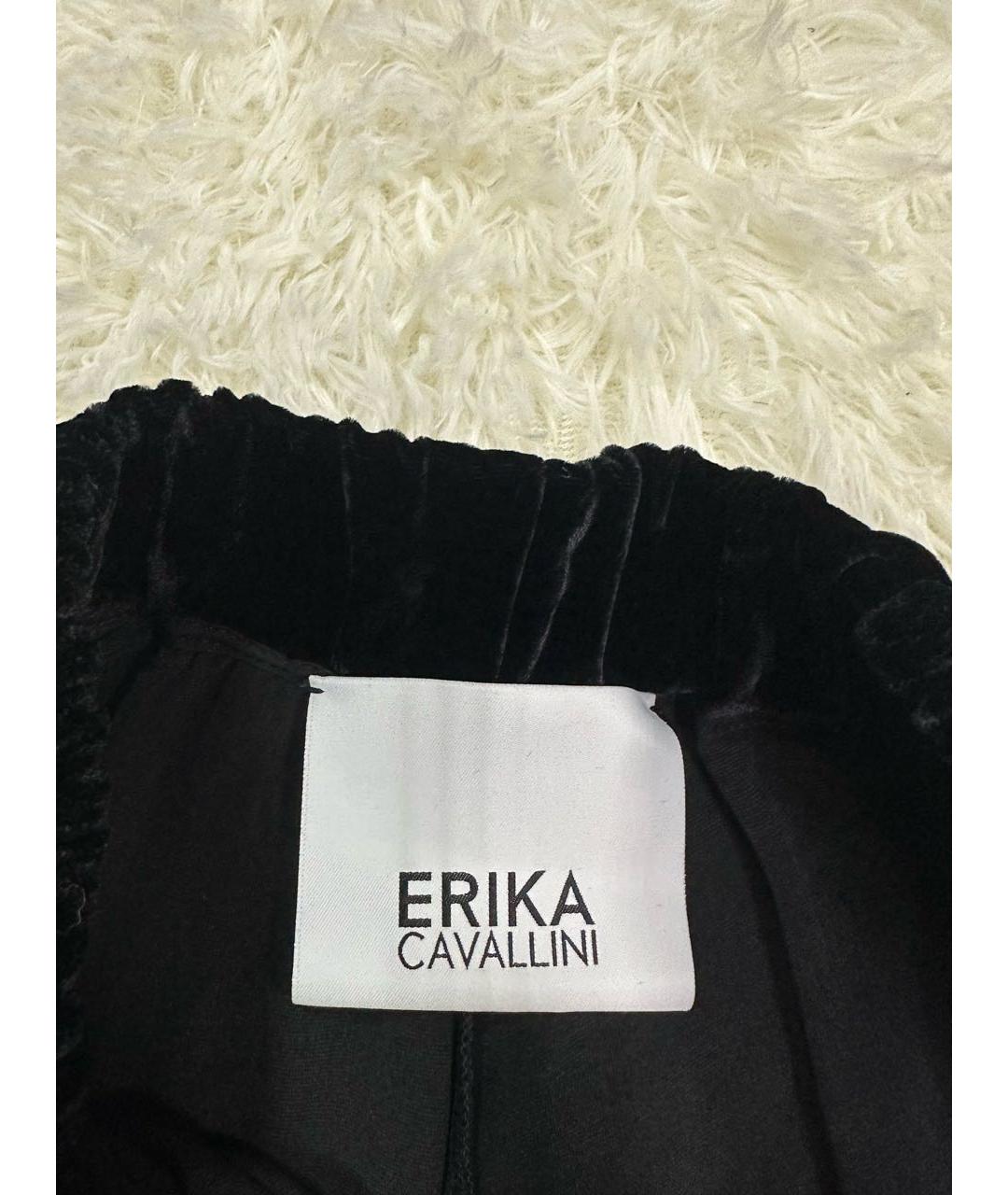 ERIKA CAVALLINI Черные бархатные брюки широкие, фото 5