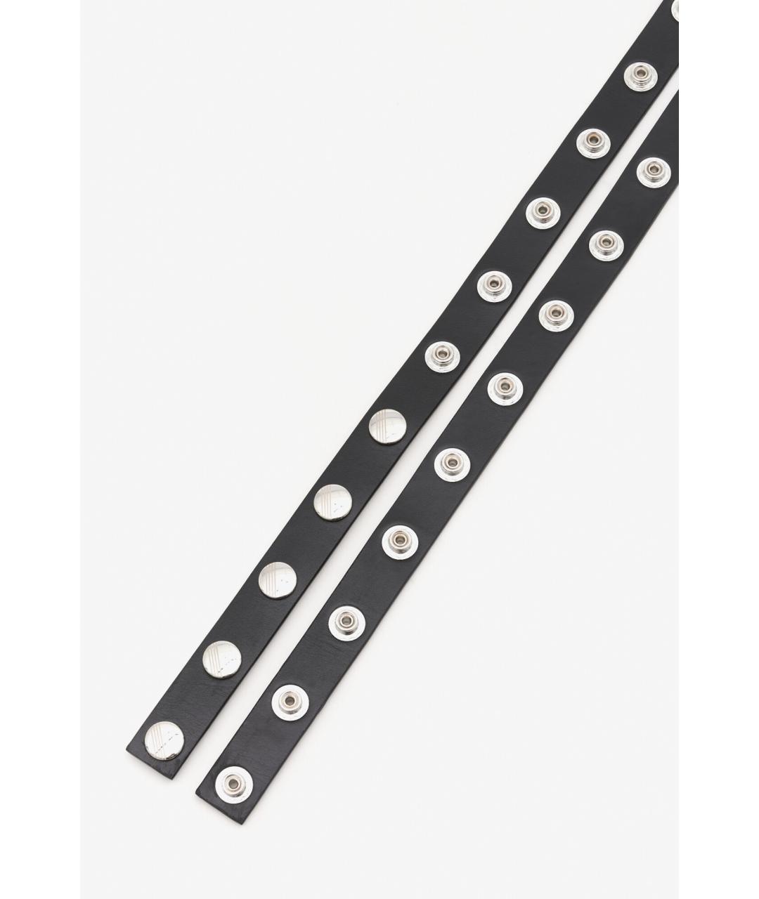 THE ATTICO Черный кожаный ремень, фото 3