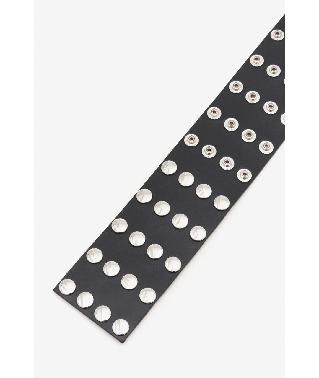 THE ATTICO Черный кожаный ремень, фото 3