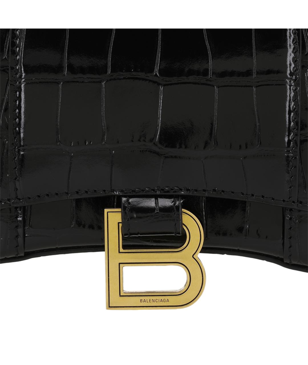 BALENCIAGA Черная кожаная сумка через плечо, фото 9