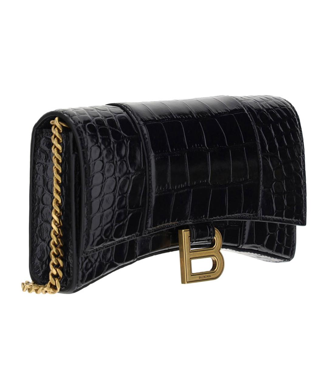 BALENCIAGA Черная кожаная сумка через плечо, фото 3