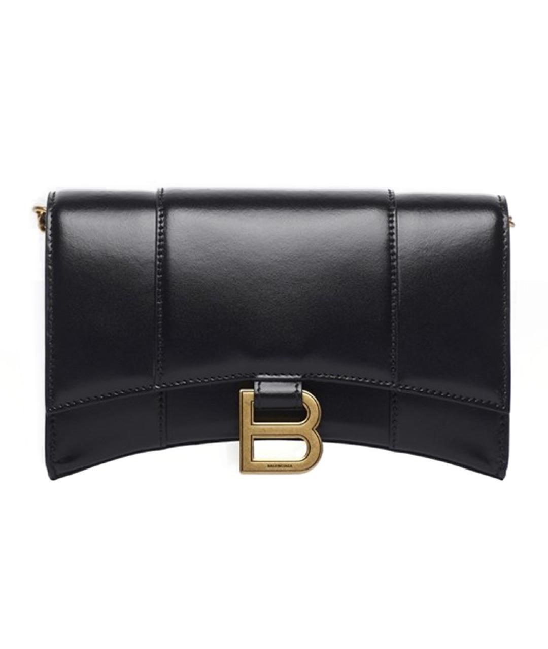 BALENCIAGA Черная кожаная сумка через плечо, фото 1