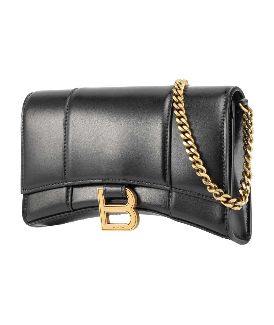 BALENCIAGA Черная кожаная сумка через плечо, фото 4