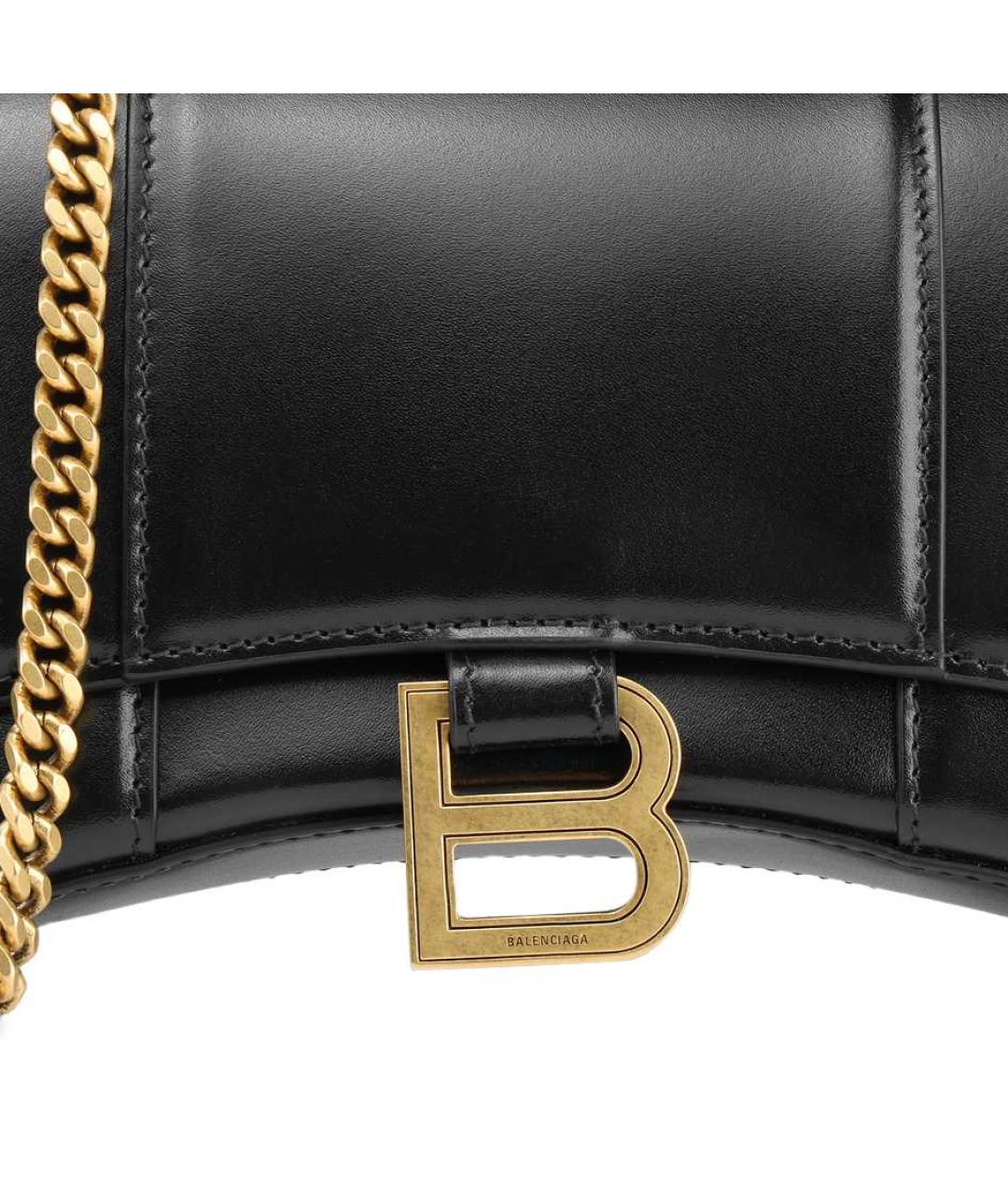 BALENCIAGA Черная кожаная сумка через плечо, фото 9