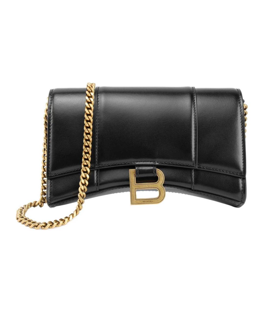 BALENCIAGA Черная кожаная сумка через плечо, фото 2