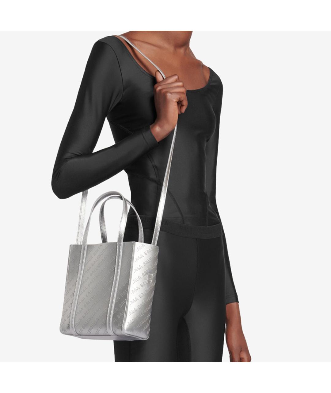 BALENCIAGA Серебряная сумка через плечо, фото 4