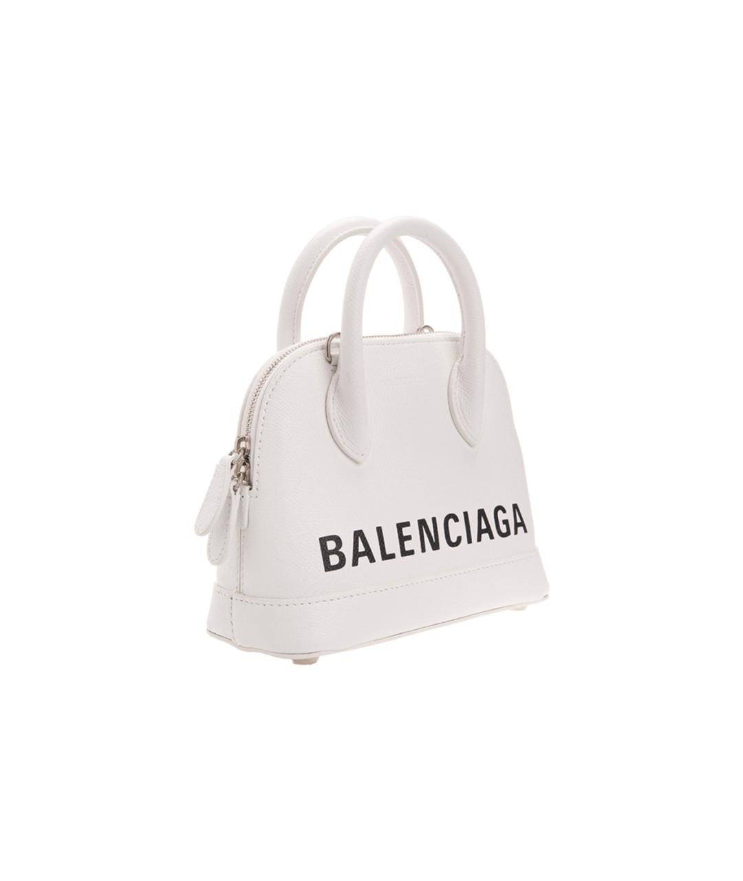 BALENCIAGA Белая кожаная сумка через плечо, фото 3