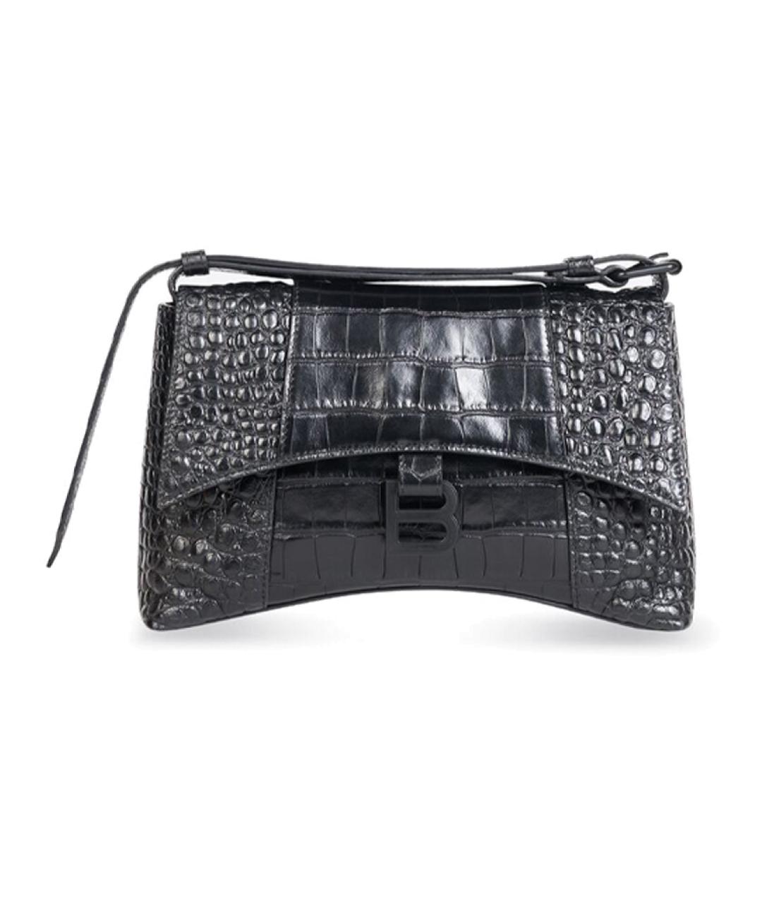 BALENCIAGA Черная кожаная сумка через плечо, фото 4