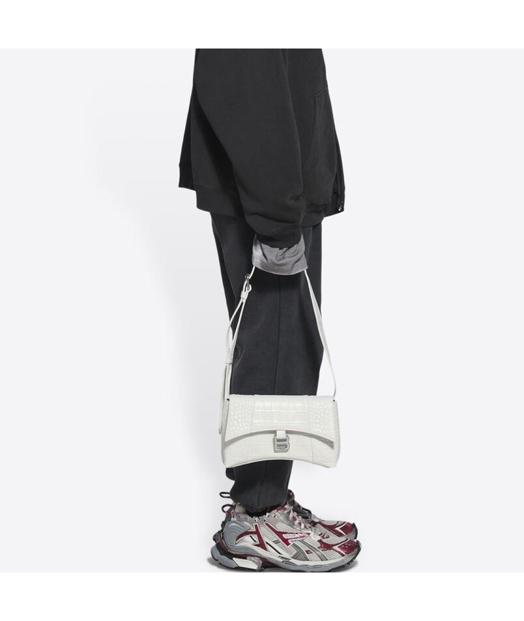 BALENCIAGA Белая кожаная сумка через плечо, фото 8