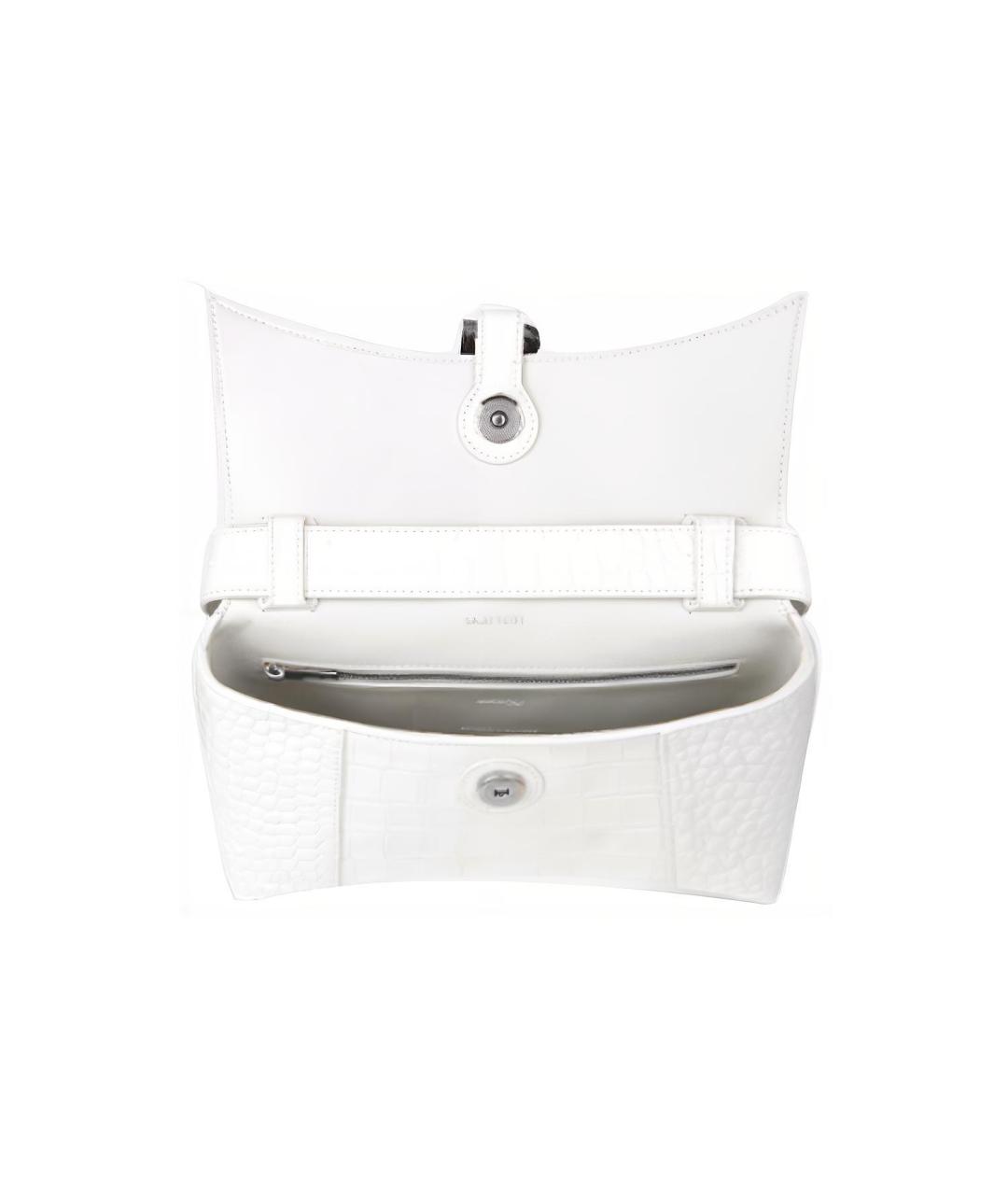 BALENCIAGA Белая кожаная сумка через плечо, фото 5