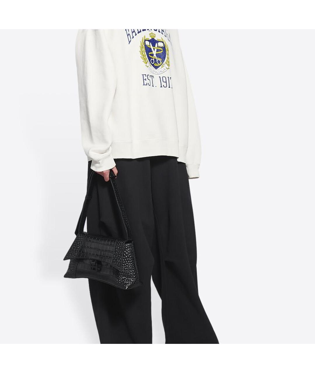 BALENCIAGA Черная сумка через плечо из экзотической кожи, фото 6