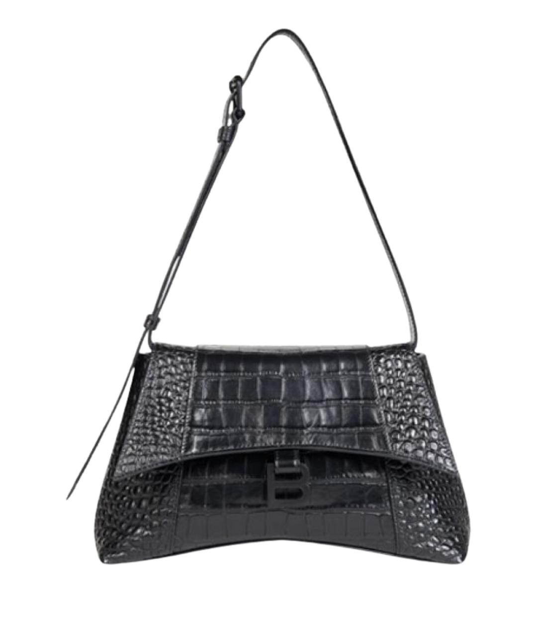 BALENCIAGA Черная сумка через плечо из экзотической кожи, фото 1