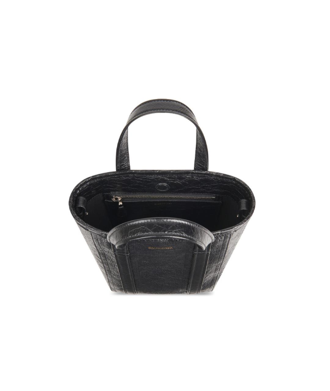 BALENCIAGA Черная кожаная сумка через плечо, фото 4