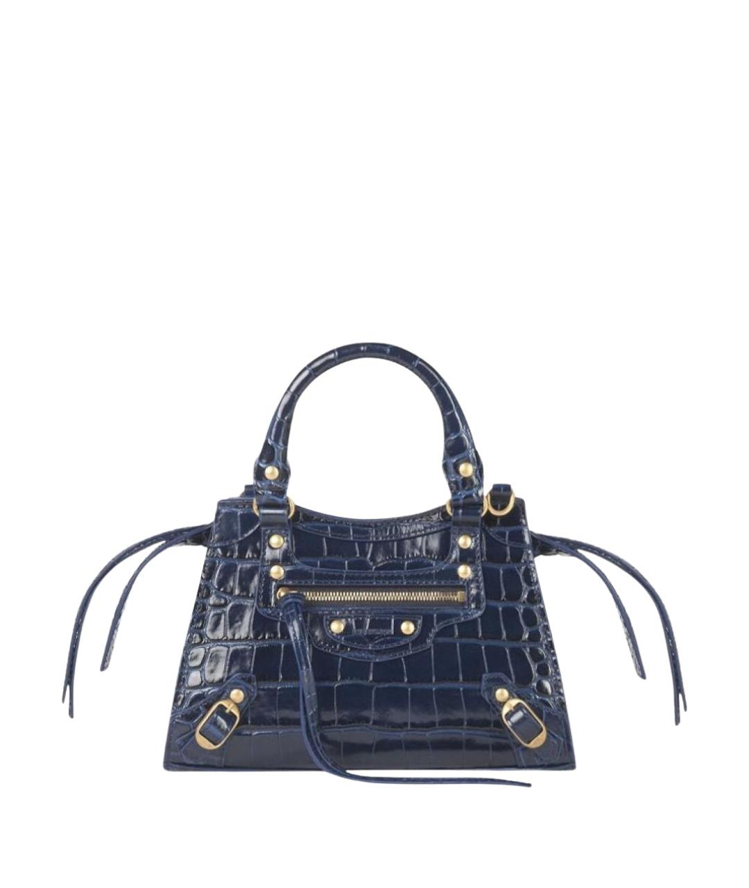 BALENCIAGA Темно-синяя кожаная сумка через плечо, фото 1