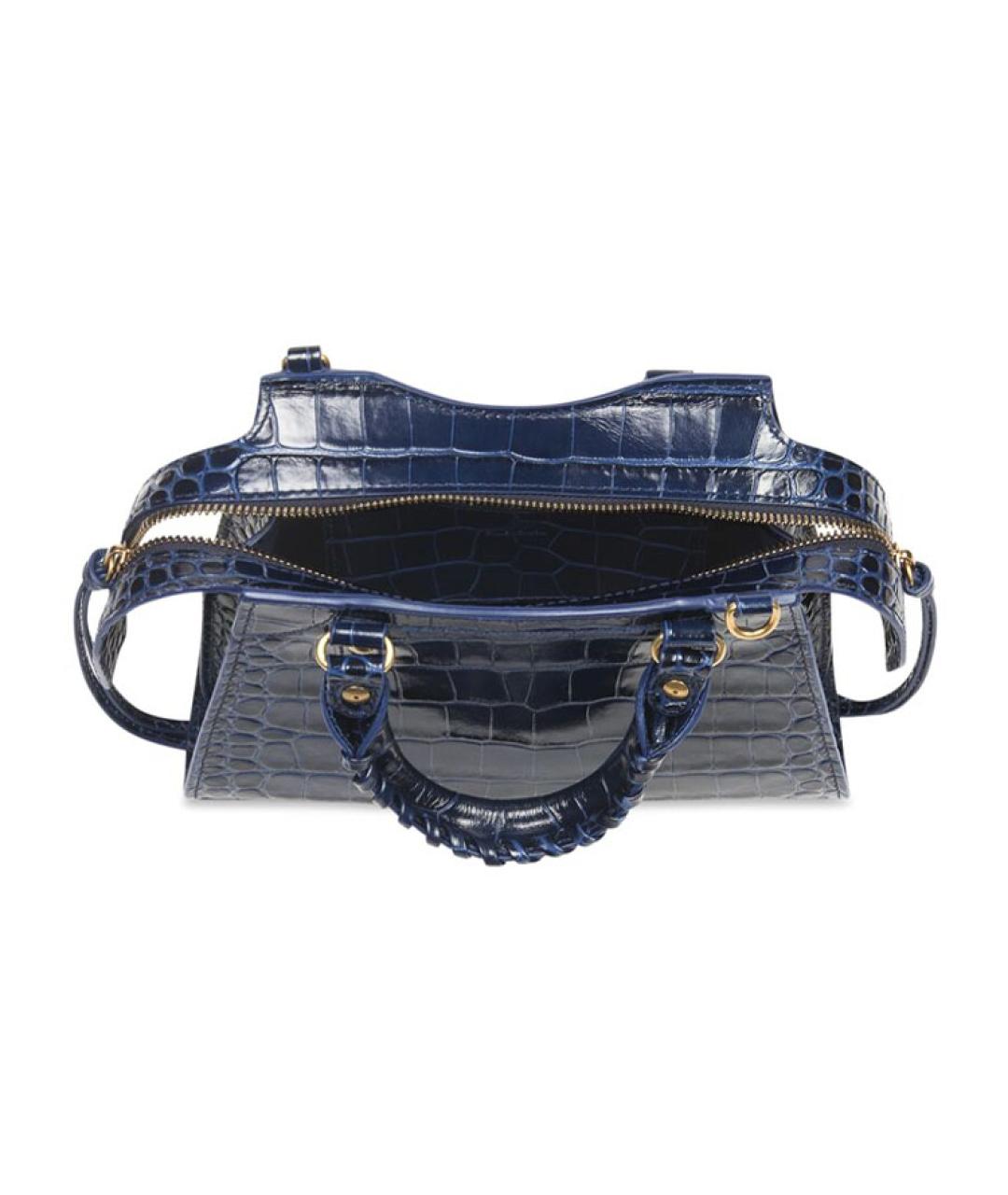 BALENCIAGA Темно-синяя кожаная сумка через плечо, фото 5