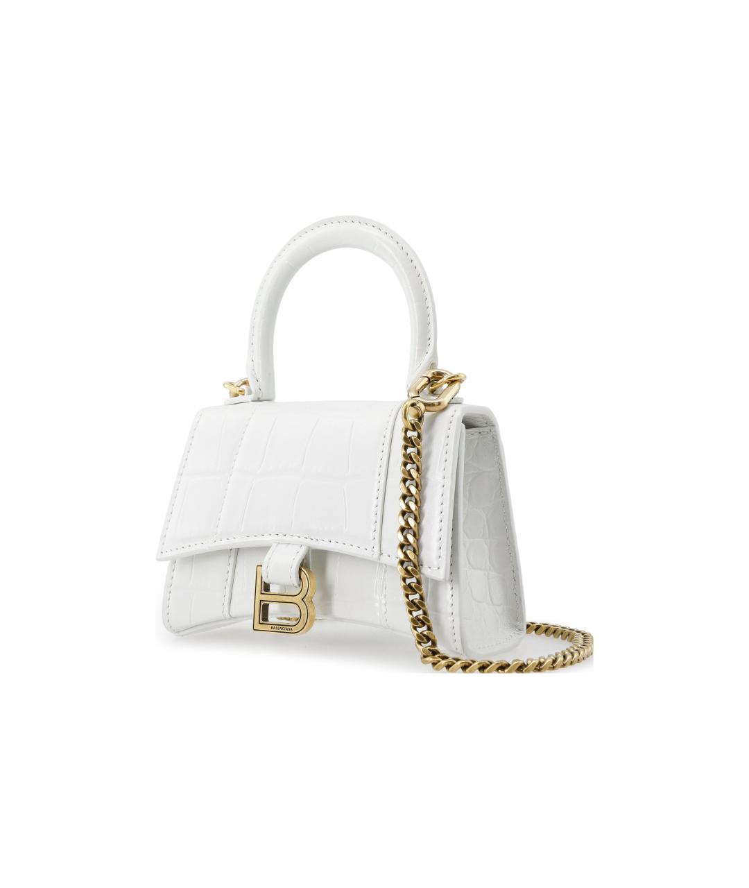 BALENCIAGA Белая кожаная сумка через плечо, фото 2
