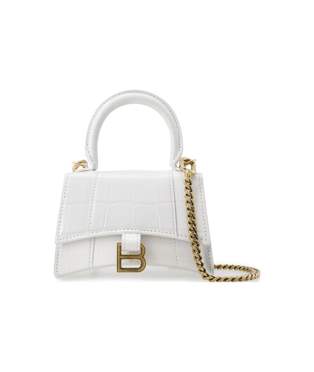 BALENCIAGA Белая кожаная сумка через плечо, фото 1