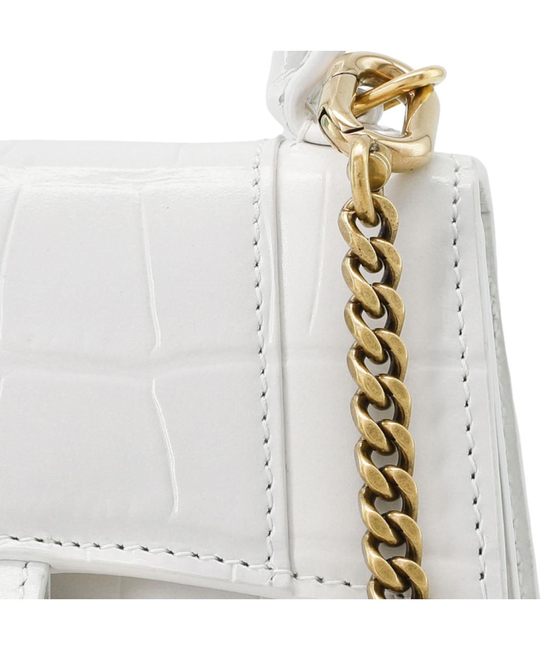 BALENCIAGA Белая кожаная сумка через плечо, фото 6