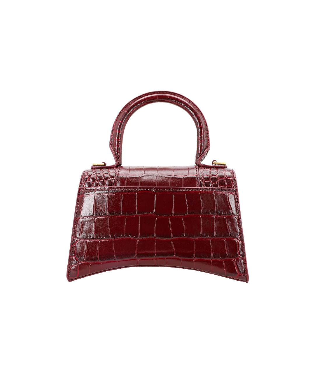 BALENCIAGA Бордовая кожаная сумка через плечо, фото 4