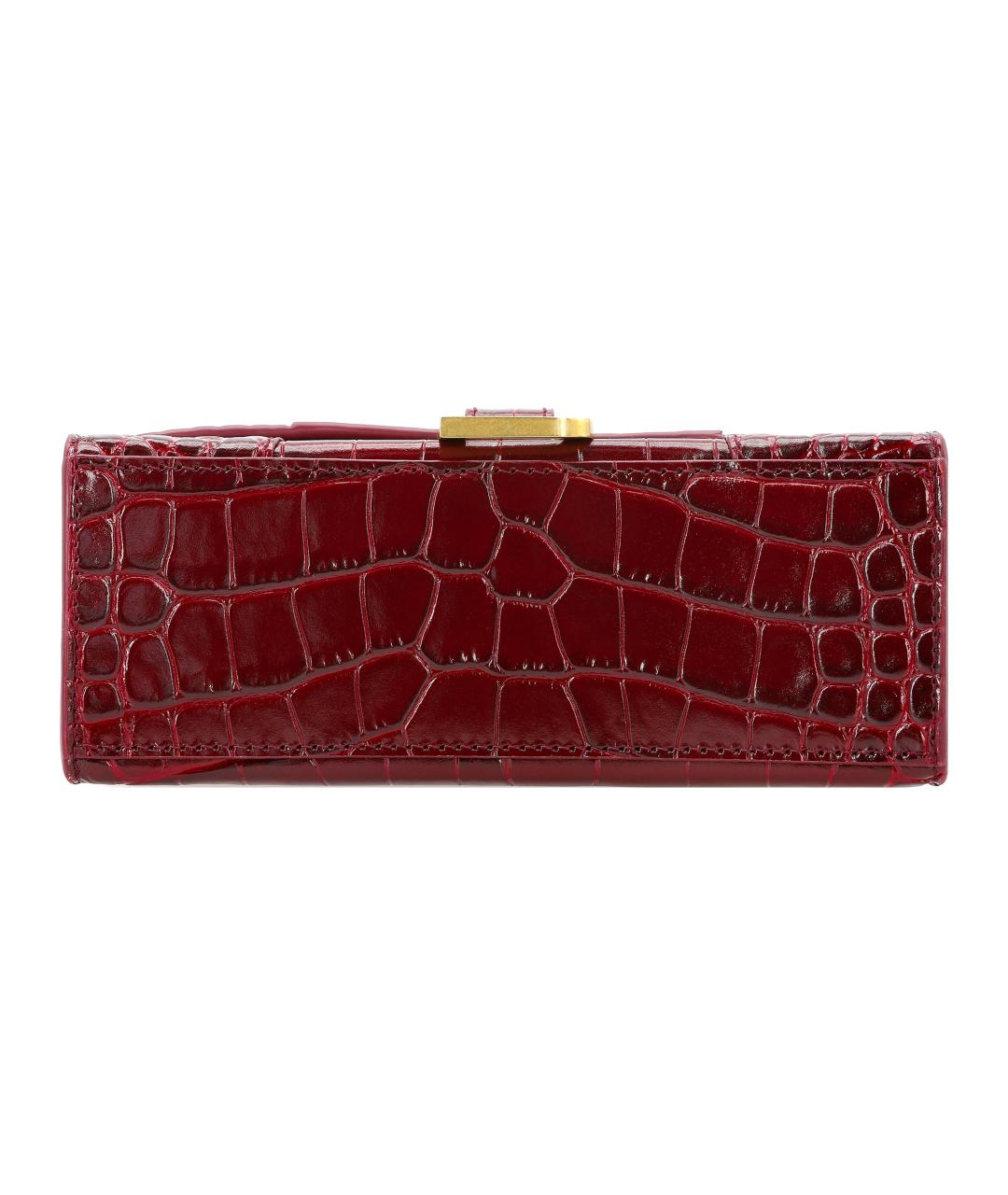 BALENCIAGA Бордовая кожаная сумка через плечо, фото 5