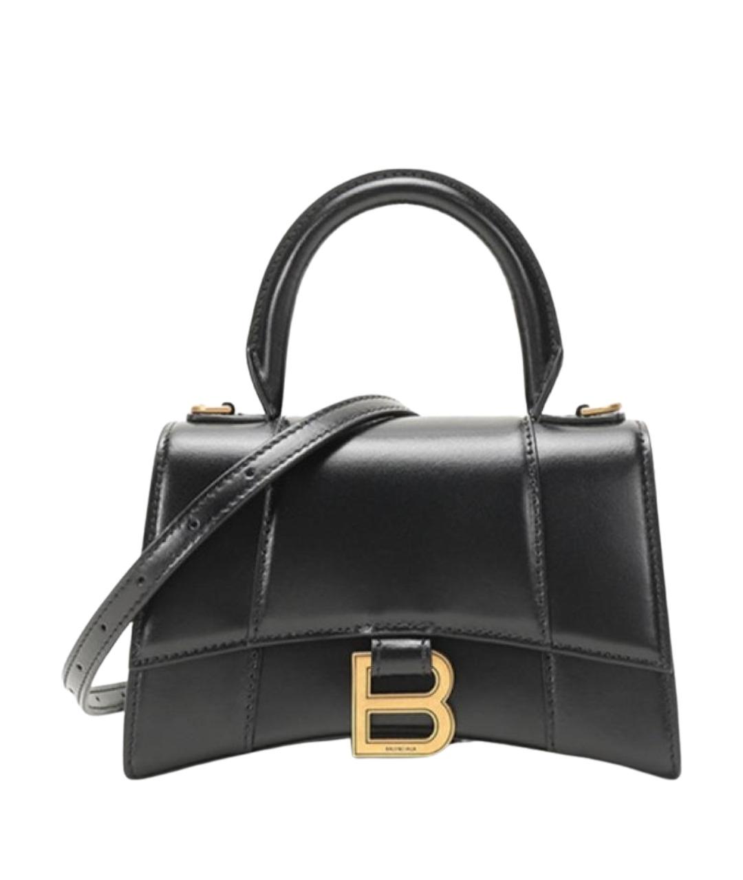 BALENCIAGA Черная кожаная сумка через плечо, фото 1