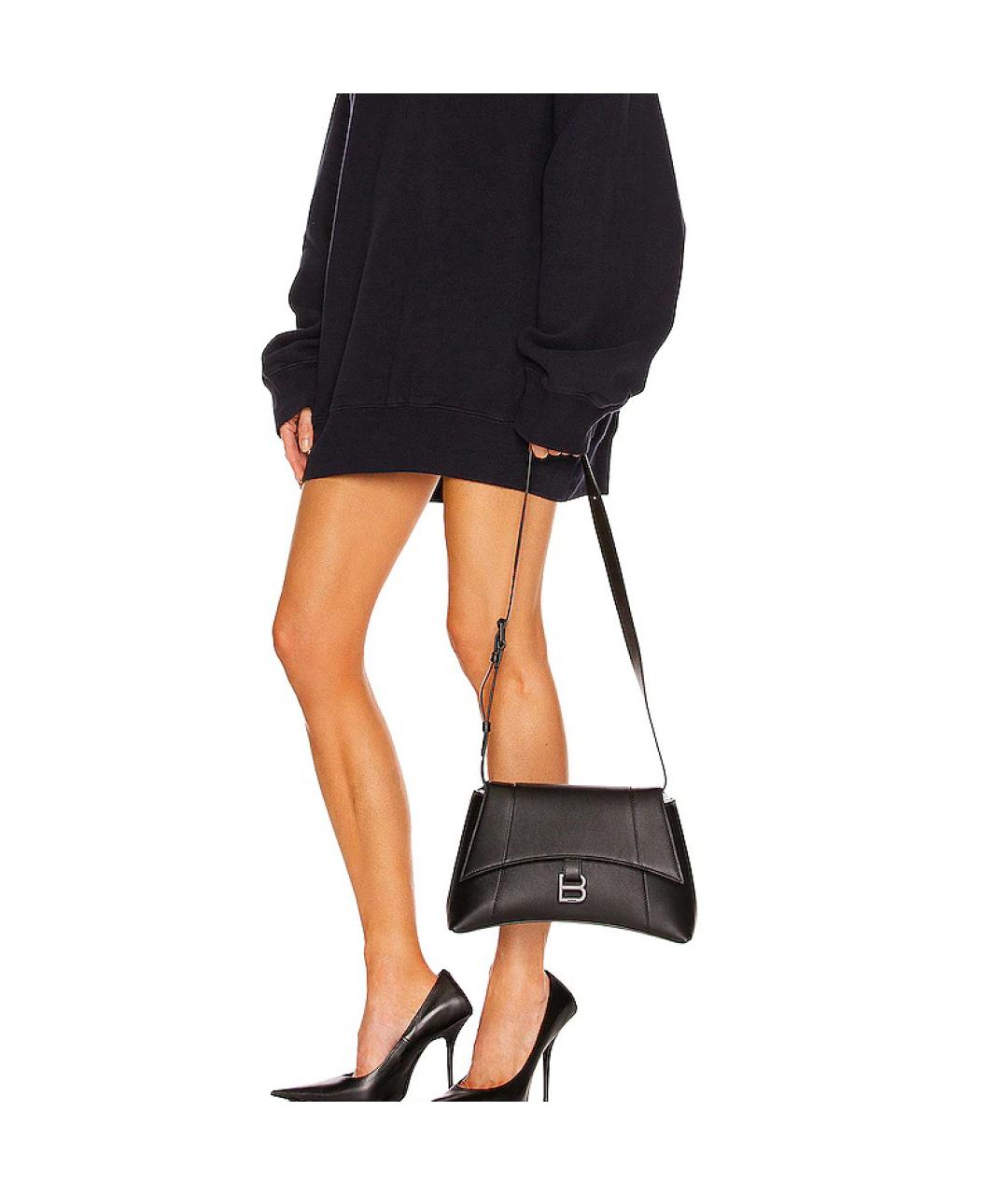 BALENCIAGA Черная кожаная сумка через плечо, фото 6