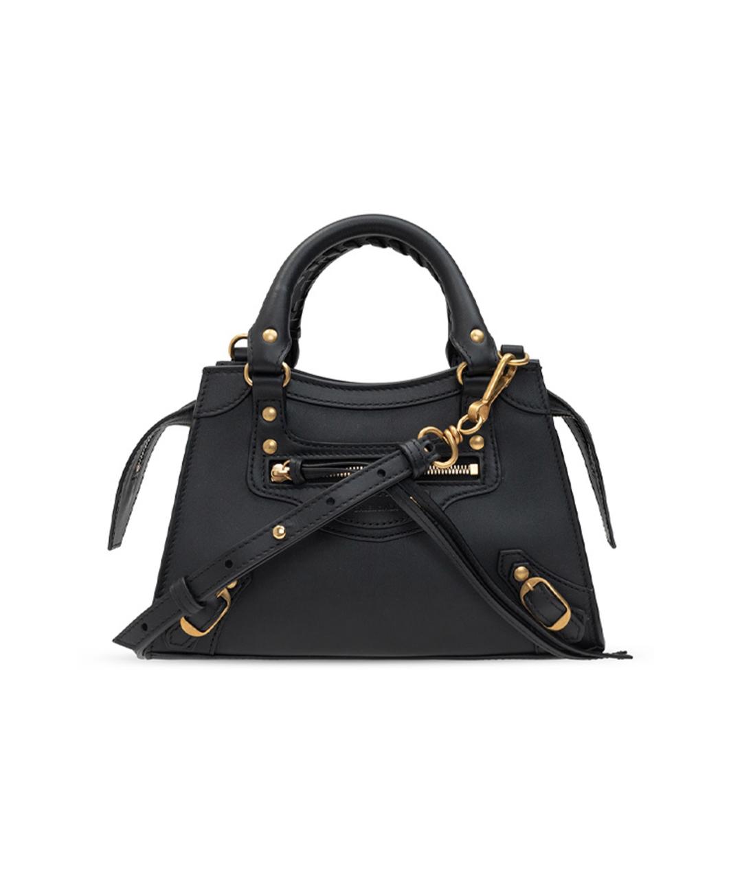 BALENCIAGA Черная кожаная сумка через плечо, фото 1