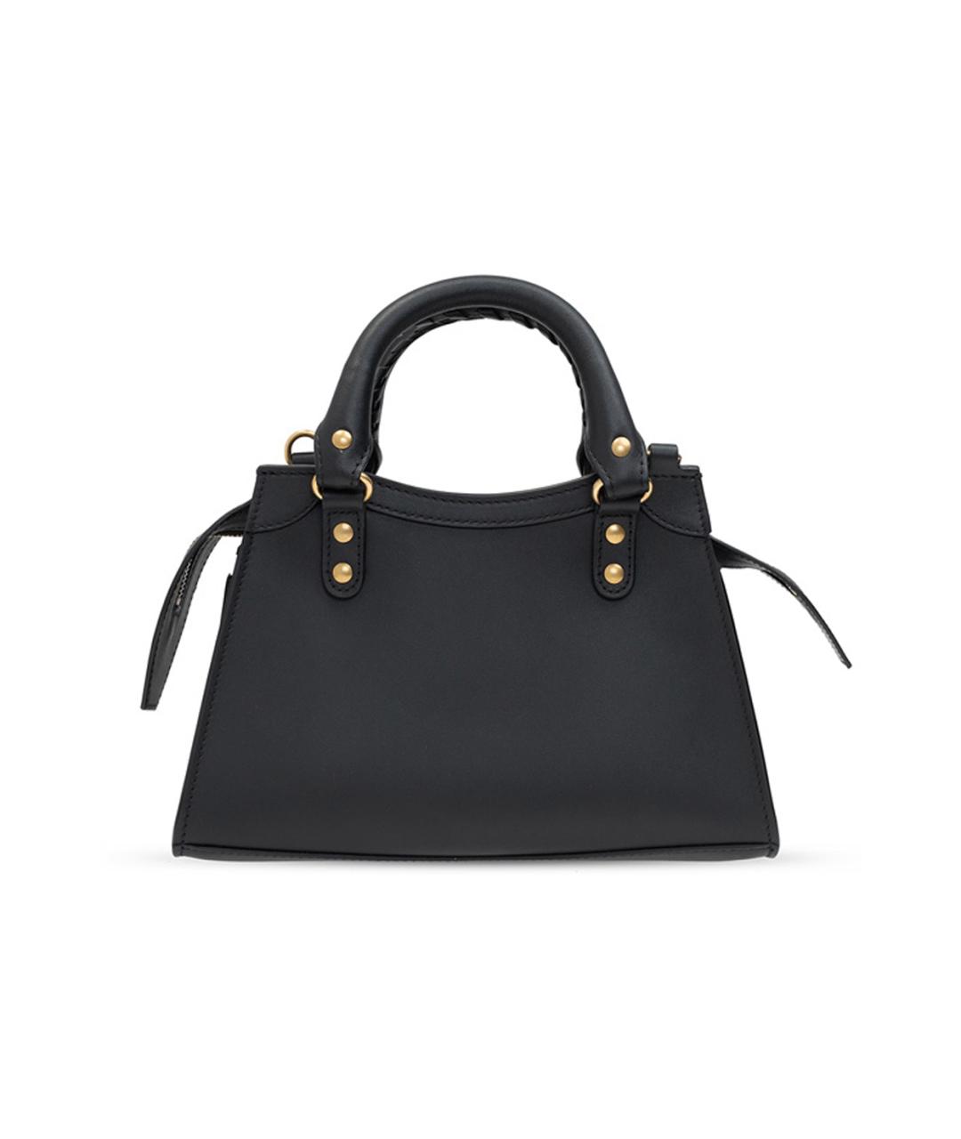 BALENCIAGA Черная кожаная сумка через плечо, фото 3