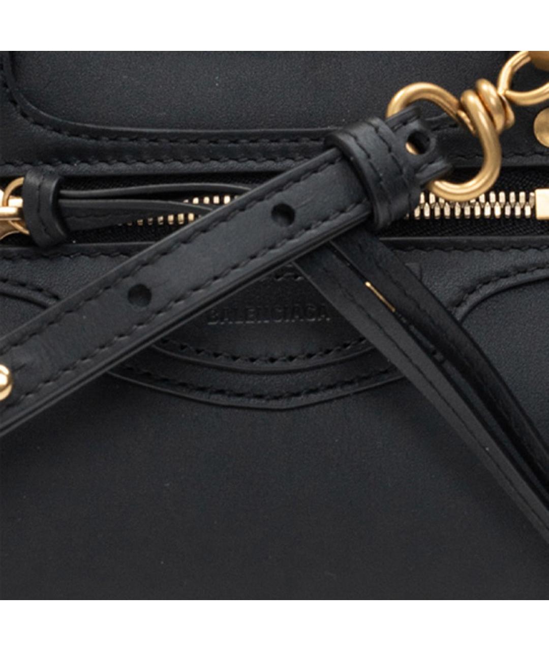 BALENCIAGA Черная кожаная сумка через плечо, фото 4