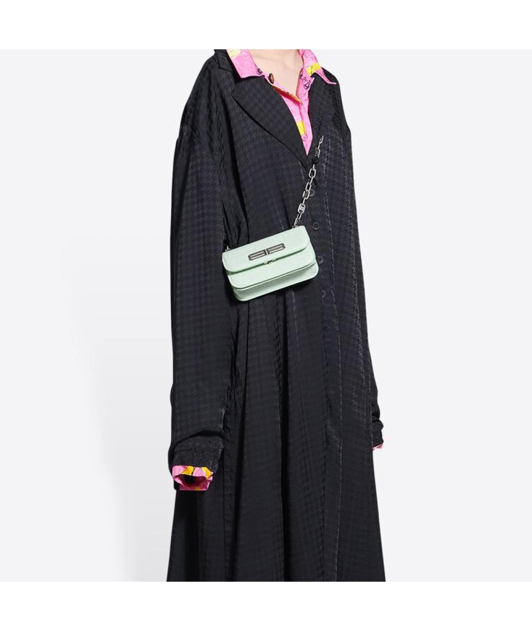 BALENCIAGA Зеленая кожаная сумка через плечо, фото 8