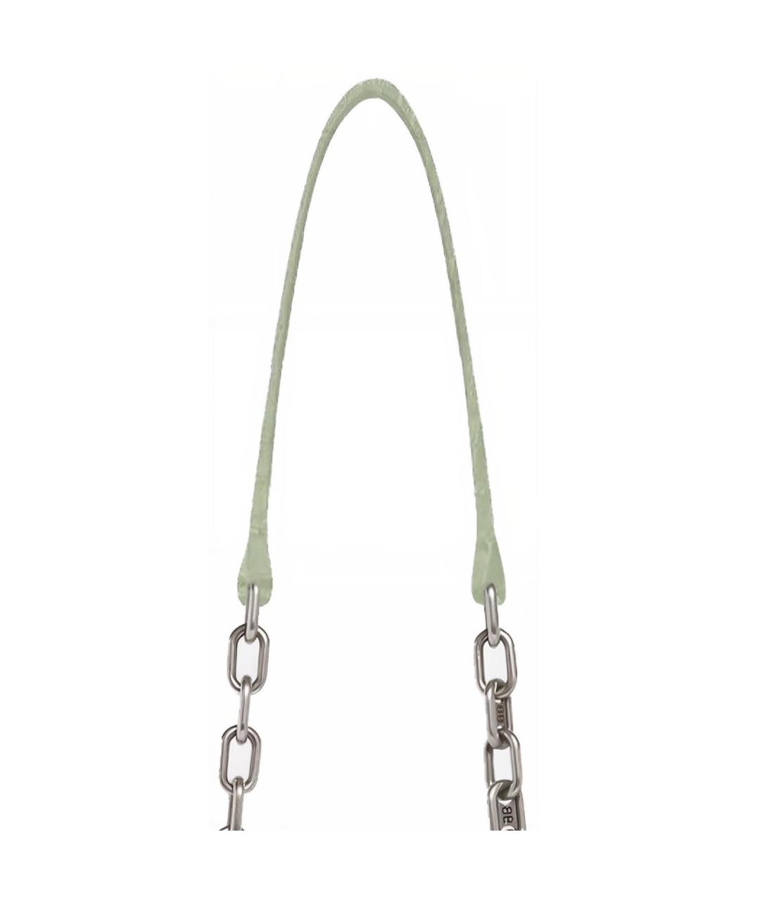 BALENCIAGA Зеленая кожаная сумка через плечо, фото 6