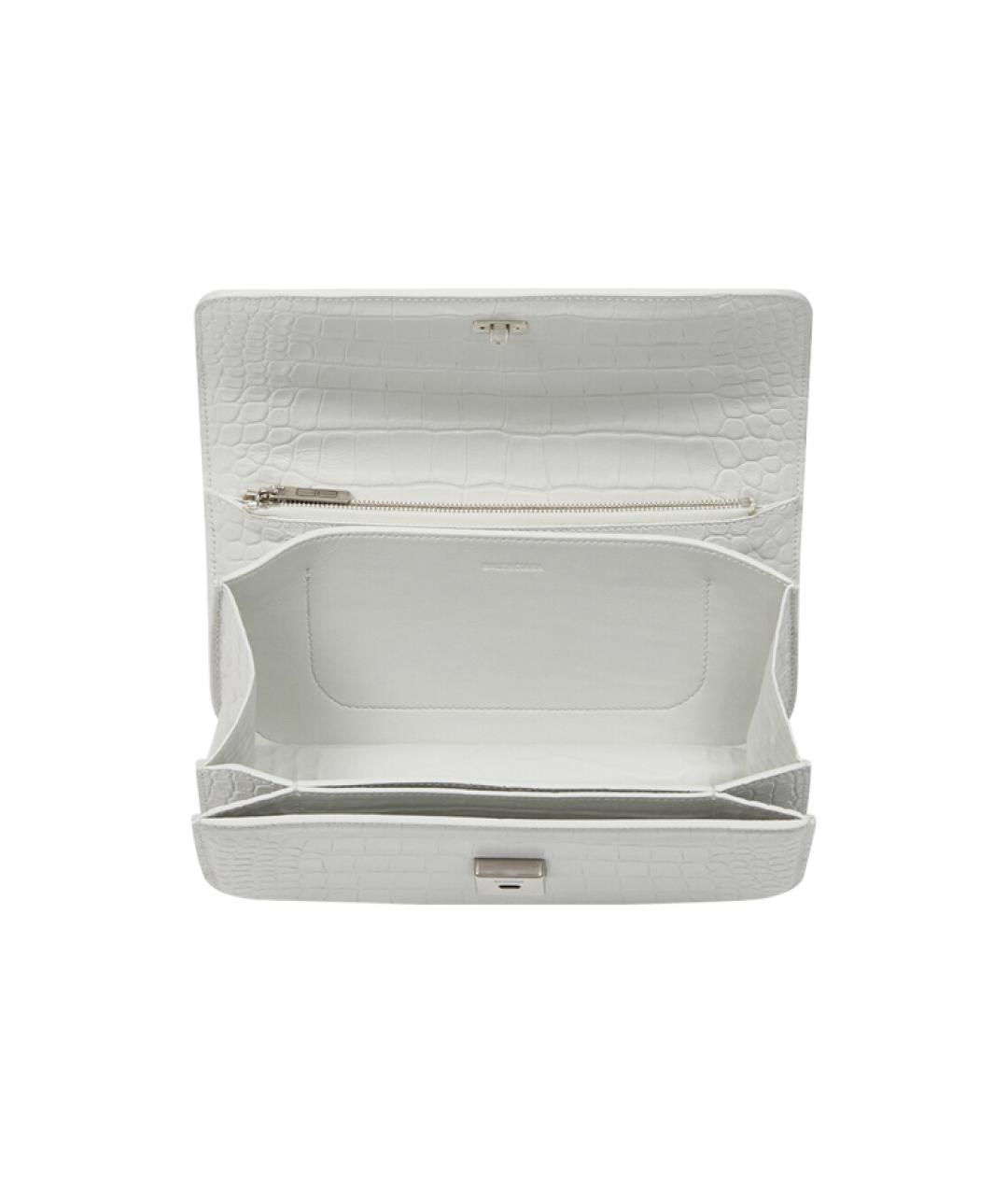 BALENCIAGA Белая кожаная сумка через плечо, фото 4