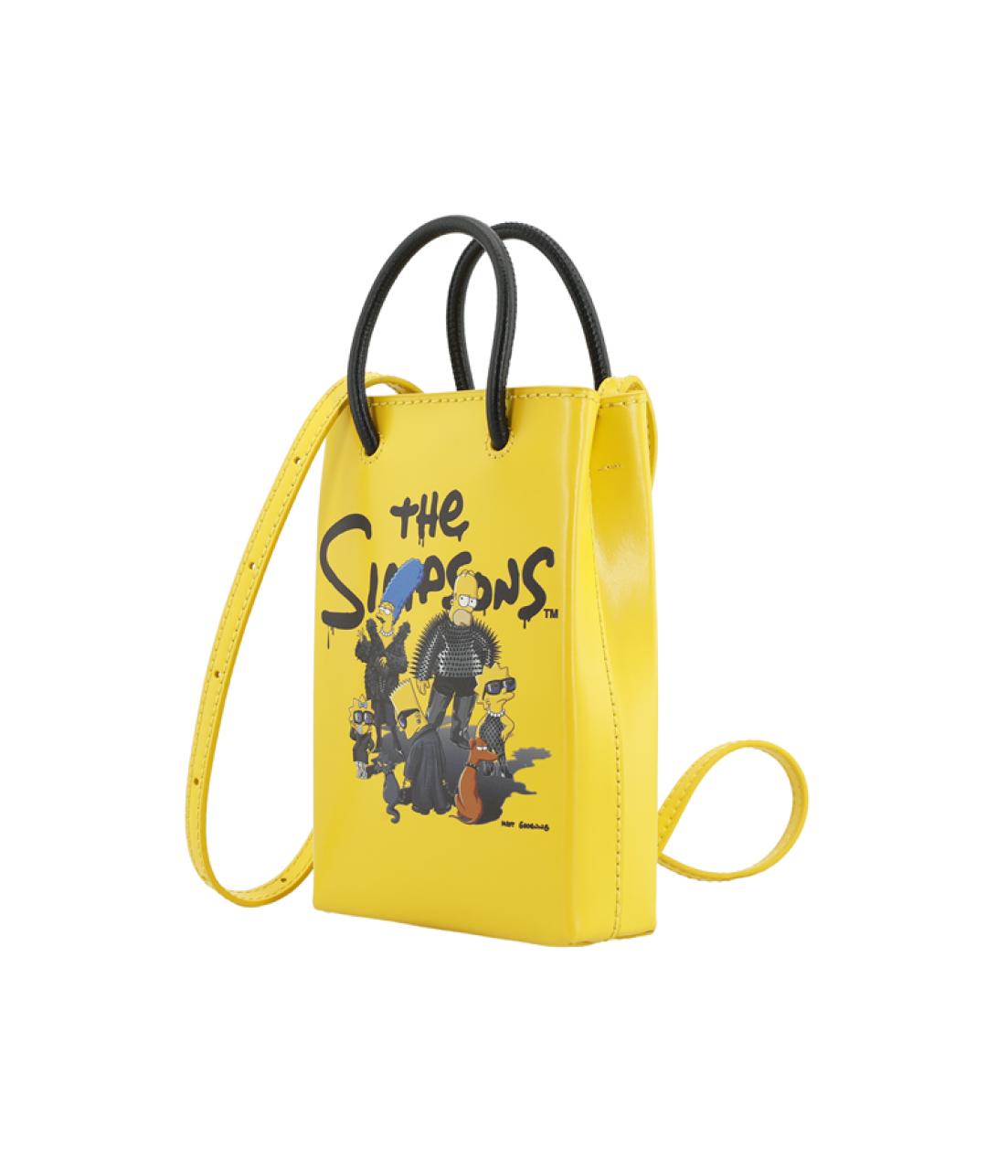 BALENCIAGA Желтая кожаная сумка через плечо, фото 4