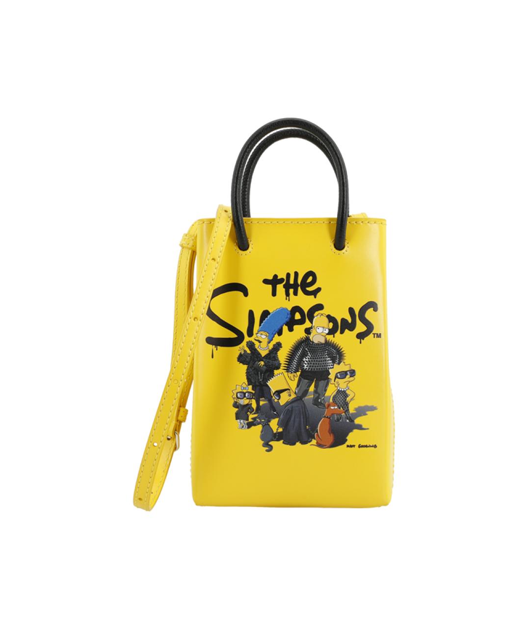 BALENCIAGA Желтая кожаная сумка через плечо, фото 3