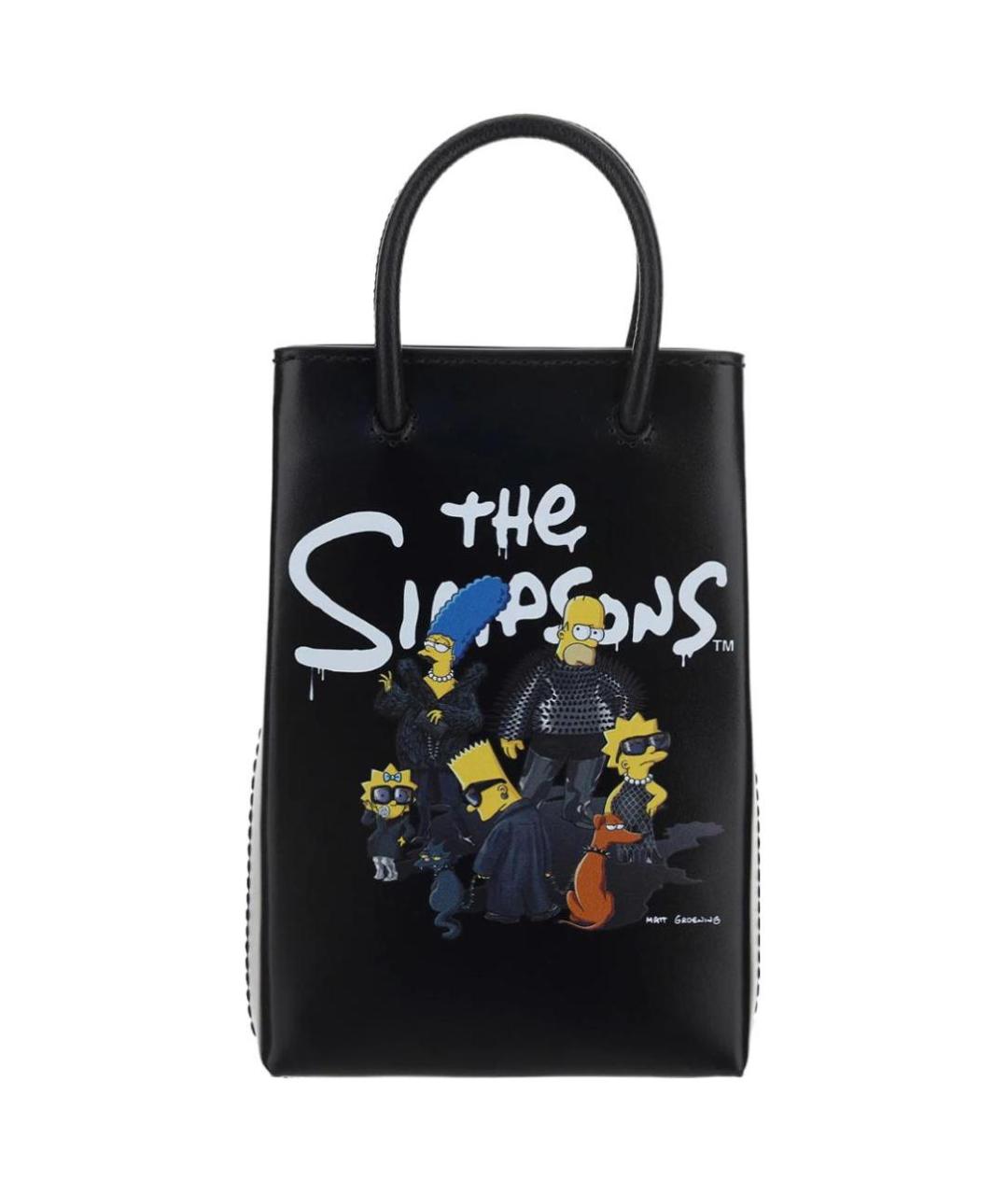 BALENCIAGA Черная кожаная сумка через плечо, фото 1