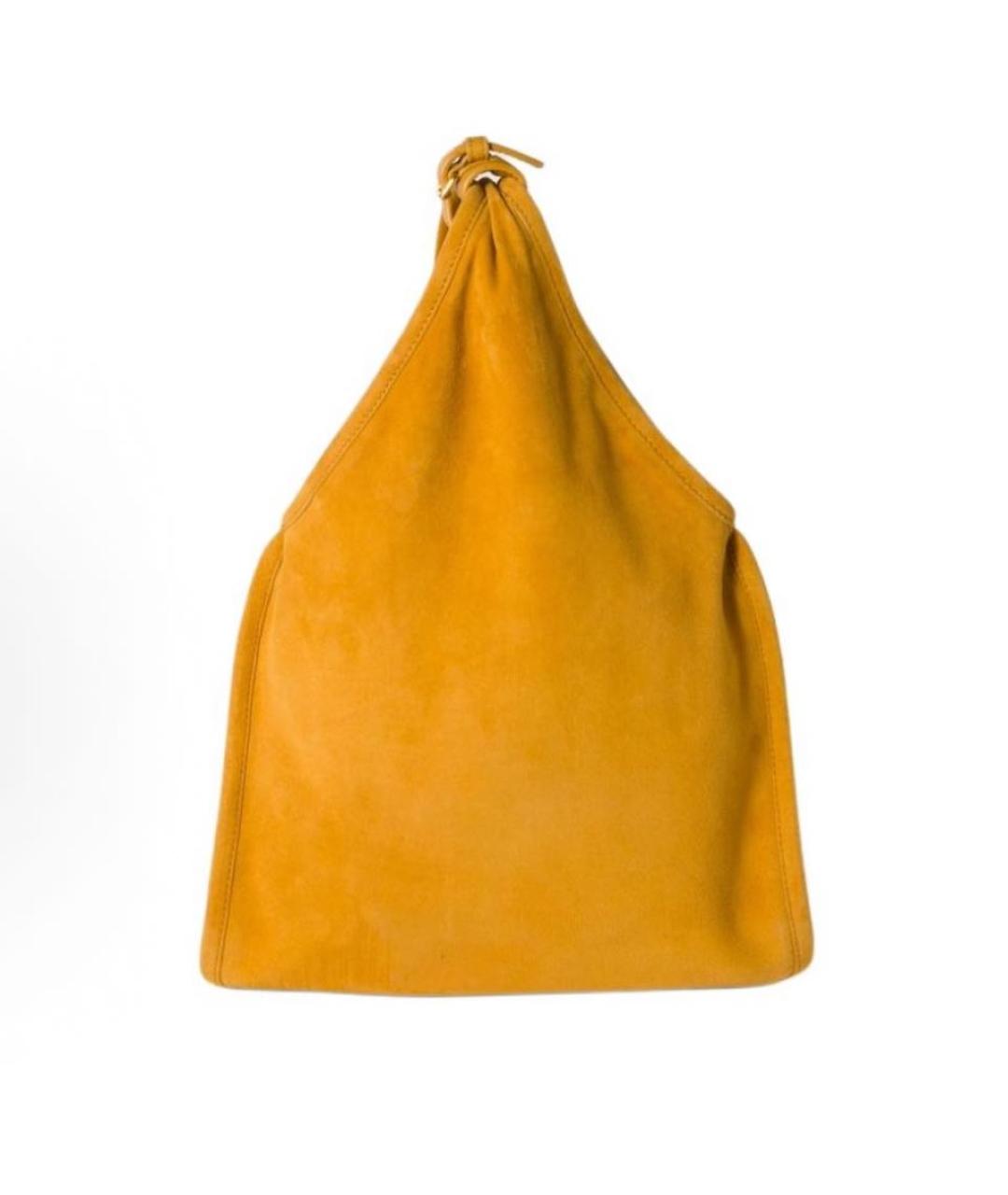MIU MIU Желтая замшевая сумка с короткими ручками, фото 3