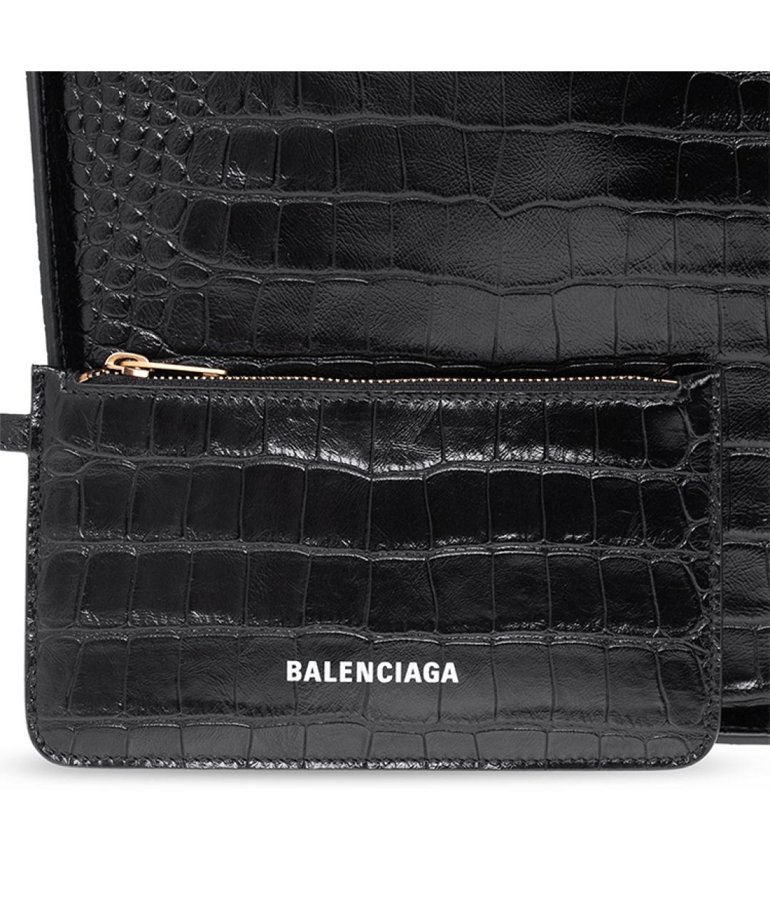 BALENCIAGA Черная кожаная сумка через плечо, фото 4