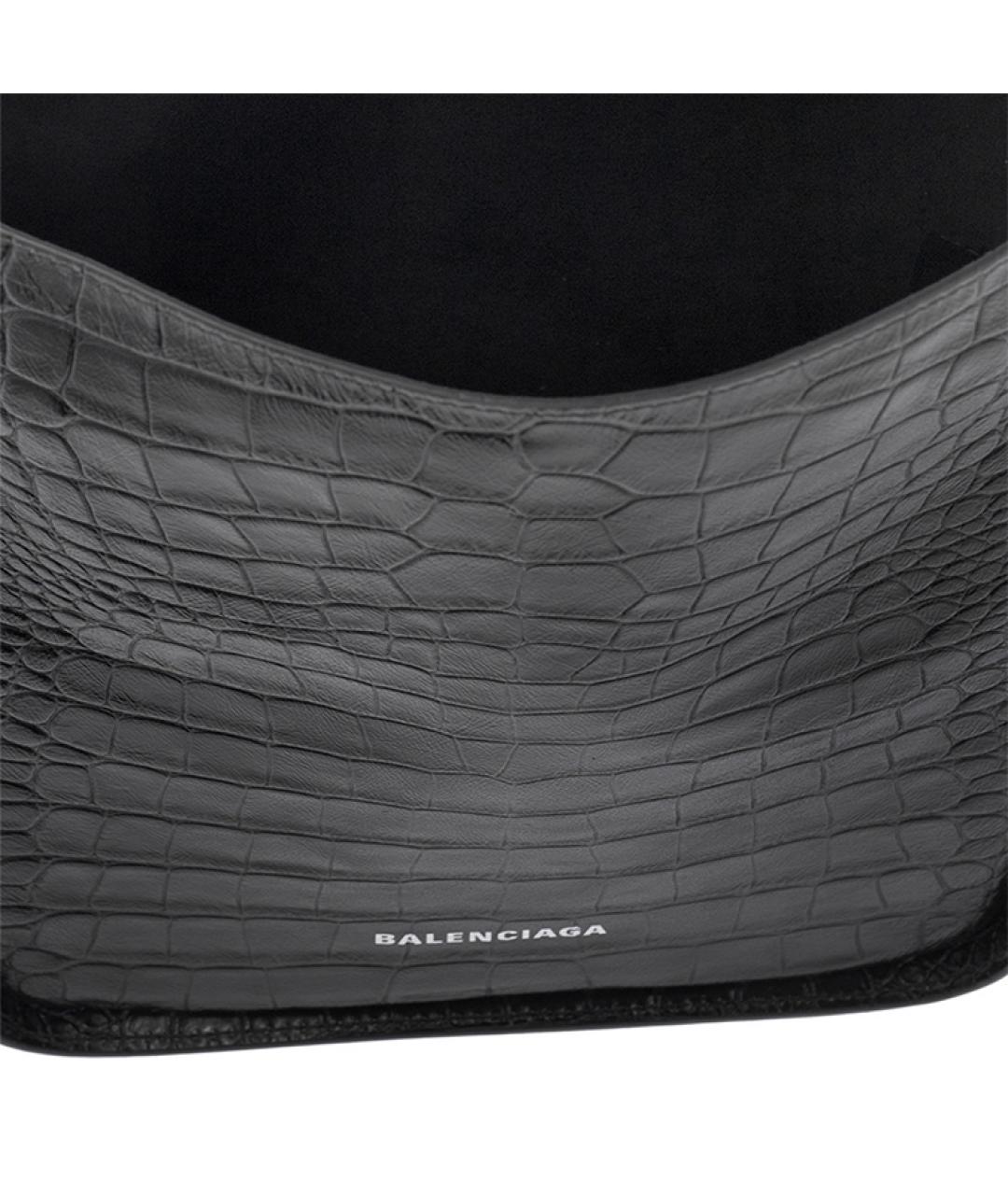 BALENCIAGA Черная кожаная сумка через плечо, фото 3