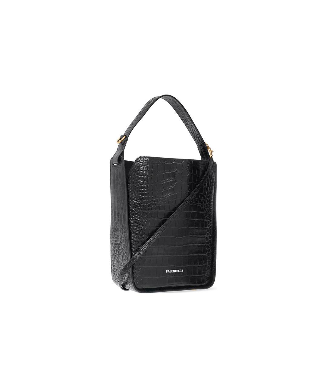BALENCIAGA Черная кожаная сумка через плечо, фото 2