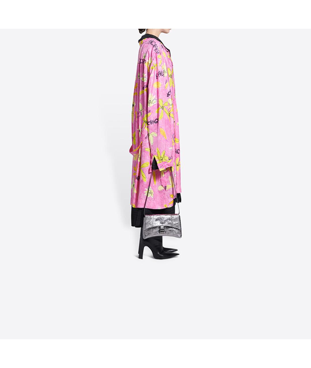 BALENCIAGA Серебряная кожаная сумка через плечо, фото 5