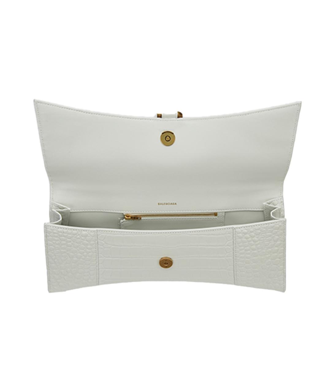 BALENCIAGA Белая кожаная сумка через плечо, фото 3