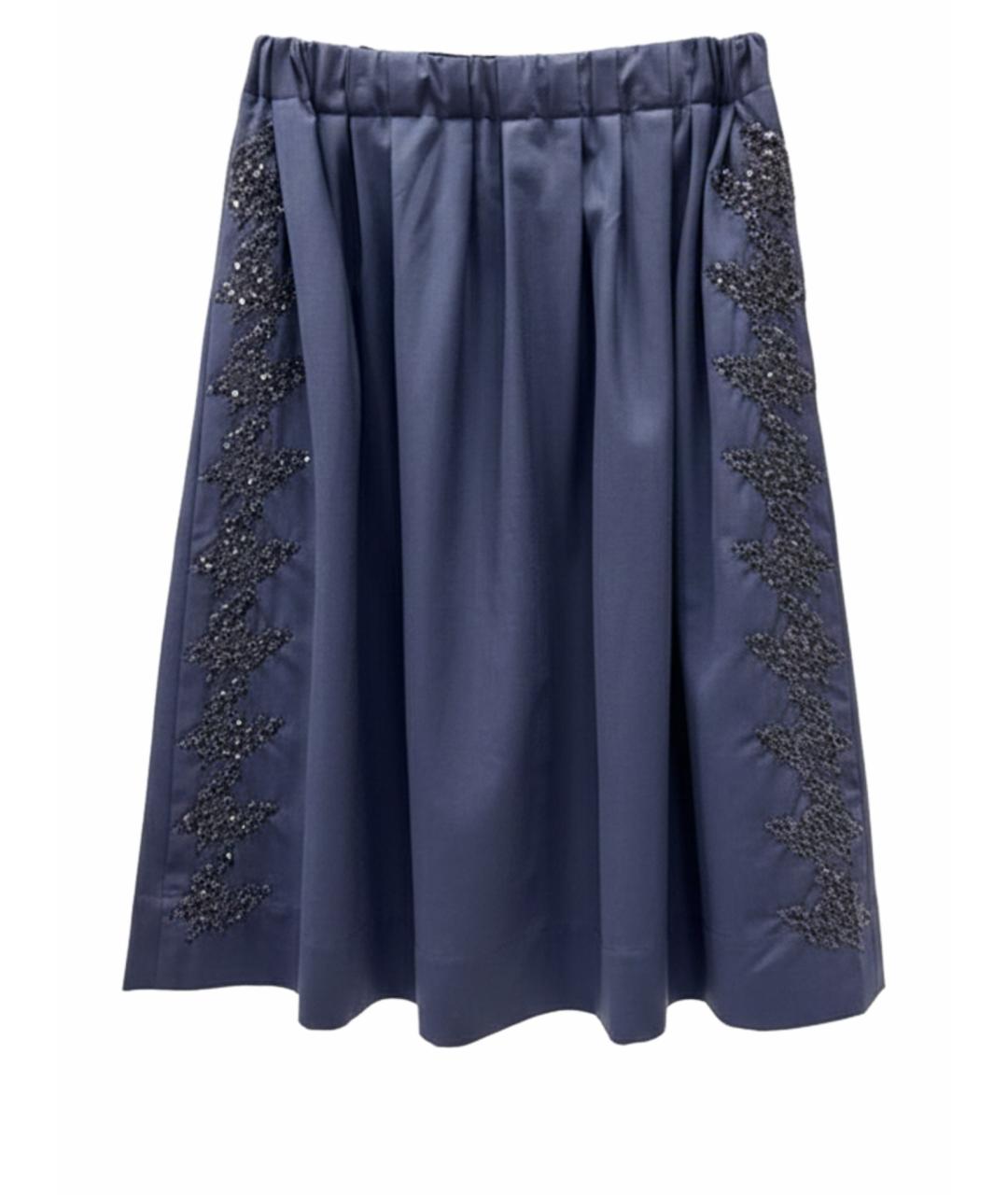 BRUNELLO CUCINELLI Темно-синяя юбка миди, фото 1